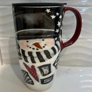 Winter coffee mug with lid
